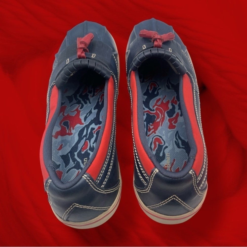 L.L Bean Bar Harbor Slip On Moccasins Blue Red 290695 Size 11 Casual - Picture 3 of 15